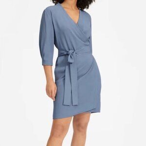 Everlane Japanese GoWeave Long Sleeve Mini Wrap Dress